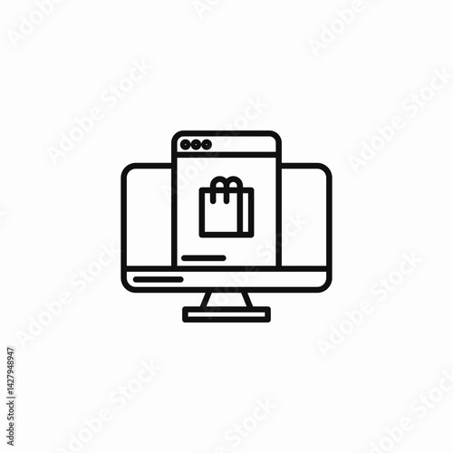 online shopping icon sign vector