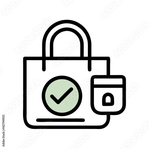 Check Mark Icon Inside a Pale Green Circle on Black Background