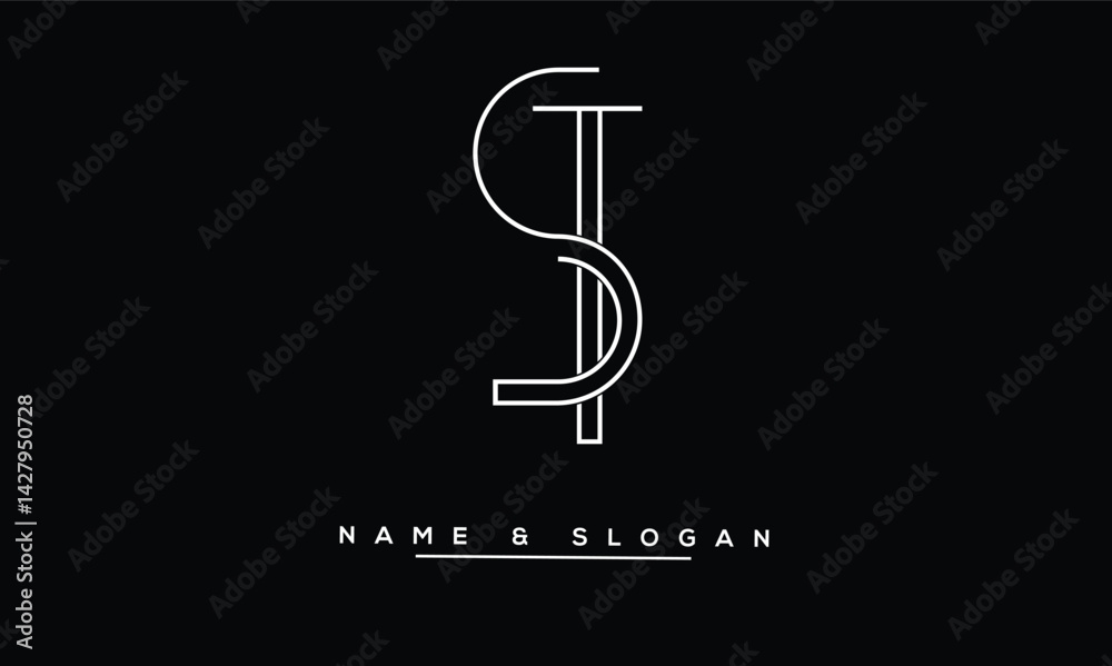 ST, TS Abstract Letters Logo Monogram