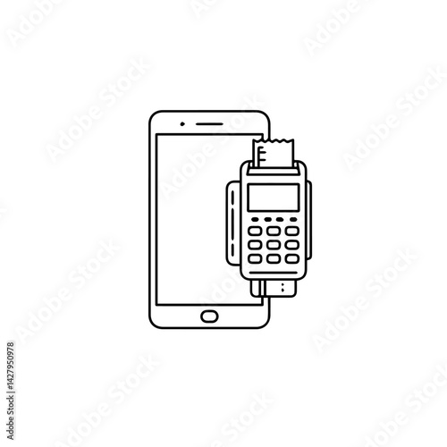 Smartphone payment terminal, mobile transaction, online shopping, simple design, for app design