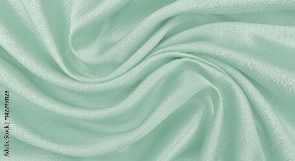 Obraz premium Silk Fabric Swirls in Mint Green