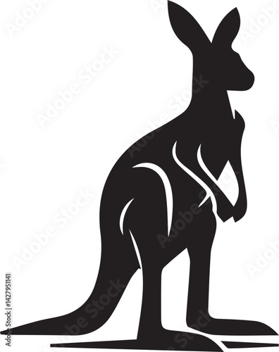 Kangaroo Silhouette Vector Set – Australian Wildlife Illustrations for Nature, Outback, and Animal Design Projects