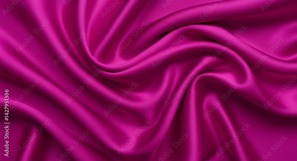 Fototapeta premium Silk Fabric in Fuchsia Color