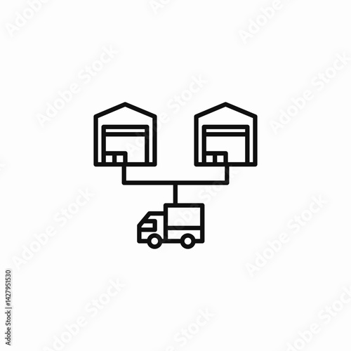 truck route icon sign vector