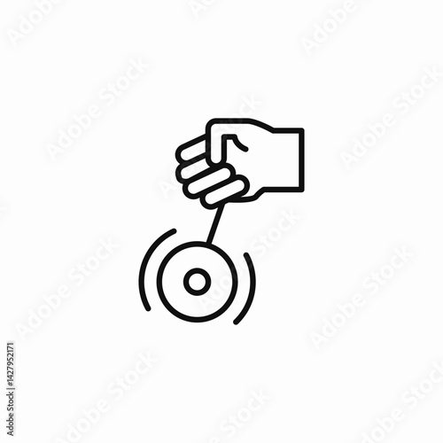 yo yo toy icon sign vector
