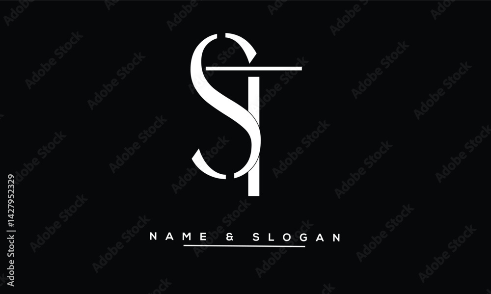 ST, TS Abstract Letters Logo Monogram