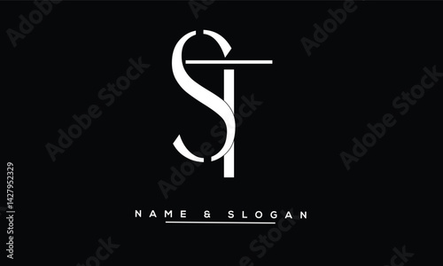 Obraz na płótnie ST, TS Abstract Letters Logo Monogram w salonie