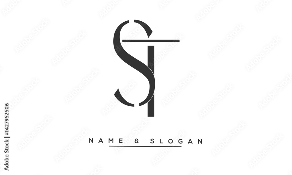 ST, TS Abstract Letters Logo Monogram