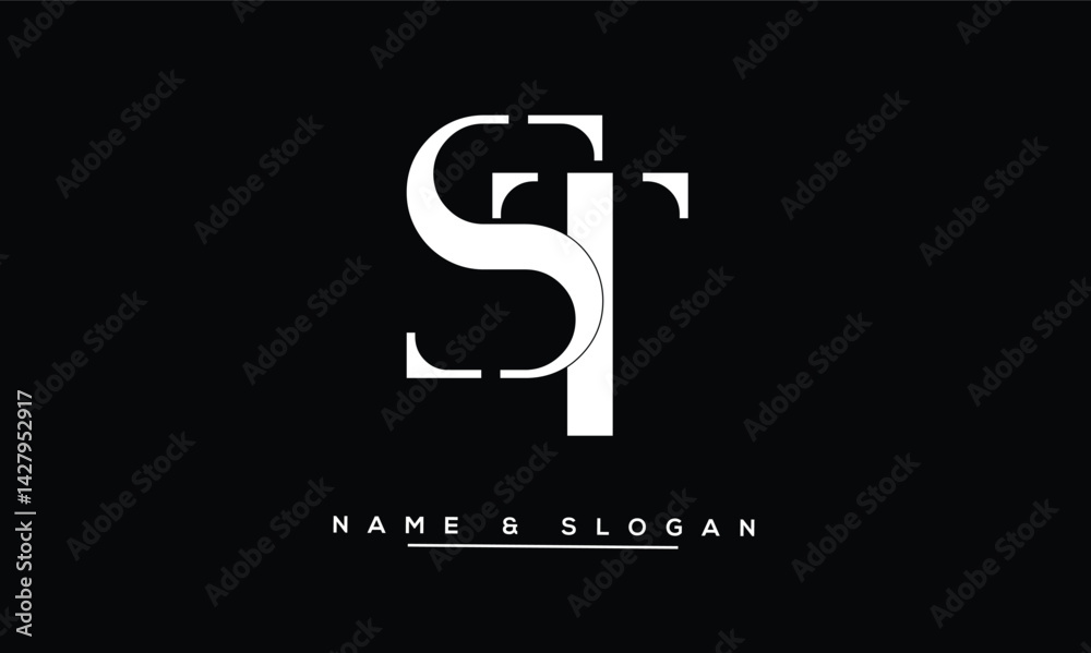 ST, TS Abstract Letters Logo Monogram