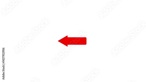 Arrow bouncing slide to left. arrow pointing leftwards. Animated arrow icon pointing left. 4k animation with alpha channel. left arrow icon up animation.