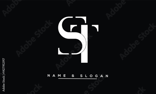 Obraz na płótnie ST, TS Abstract Letters Logo Monogram w salonie