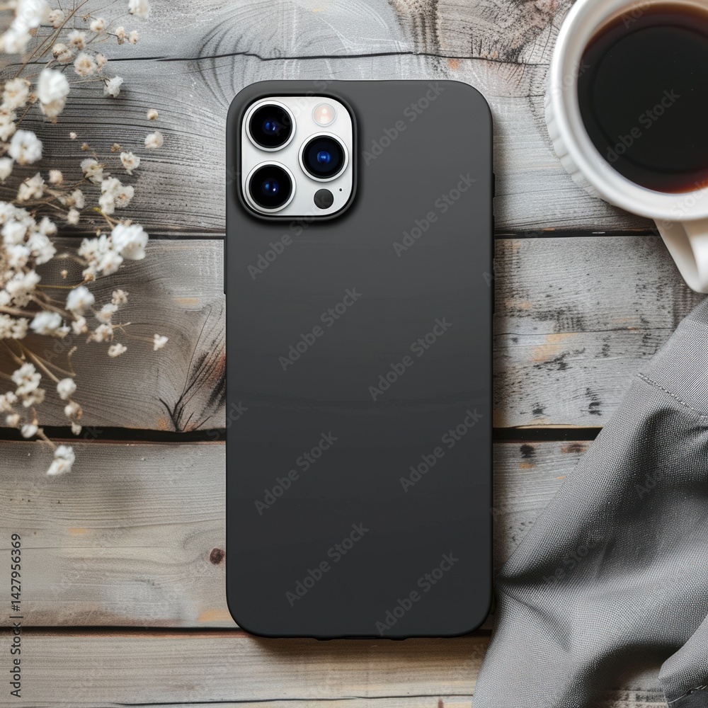 Phone Case on Wooden Table