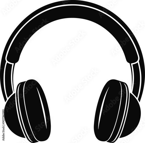 headphones icon silhouette vector illustration