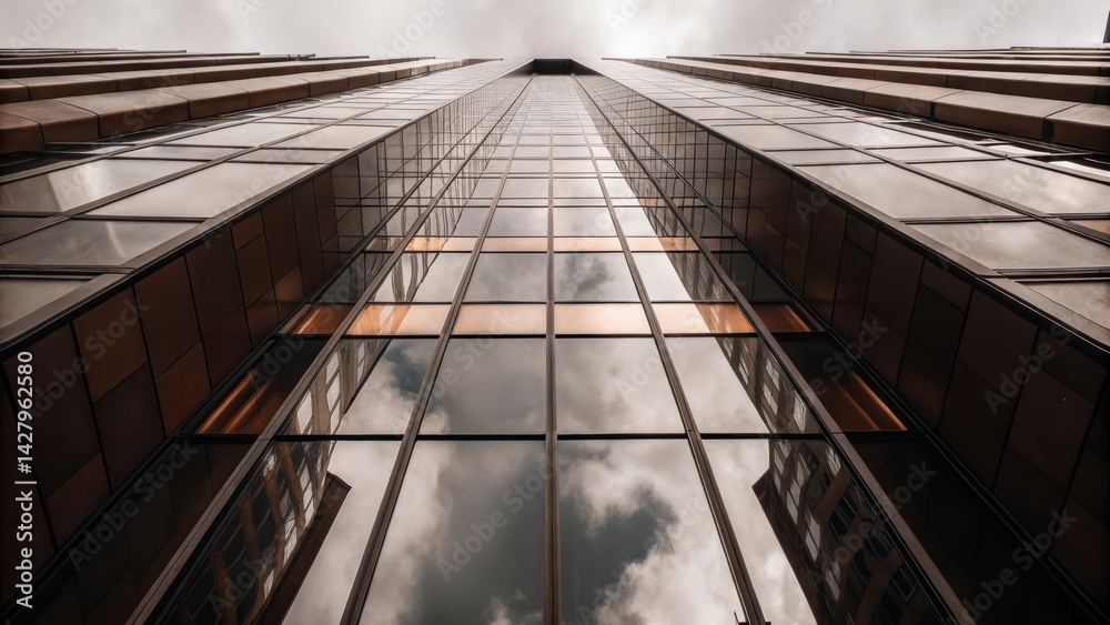 Glass Window with Cloud Reflection Glass Window with Cloud Reflection
