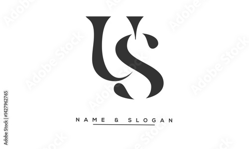 Obraz na płótnie SU, US Abstract Letters Logo Monogram w salonie