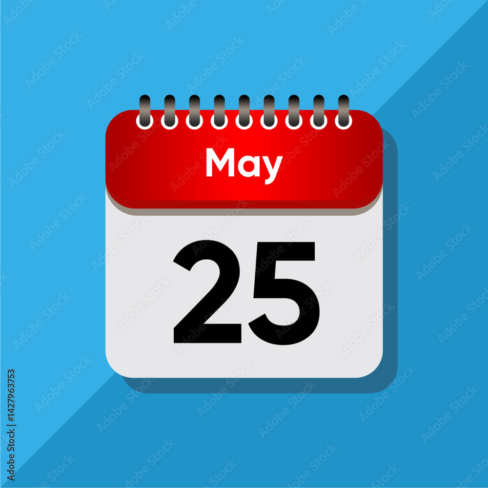 Daily May Date Icon – Calendar UI Element in Flat Design Daily May Date Icon – Calendar UI Element in Flat Design