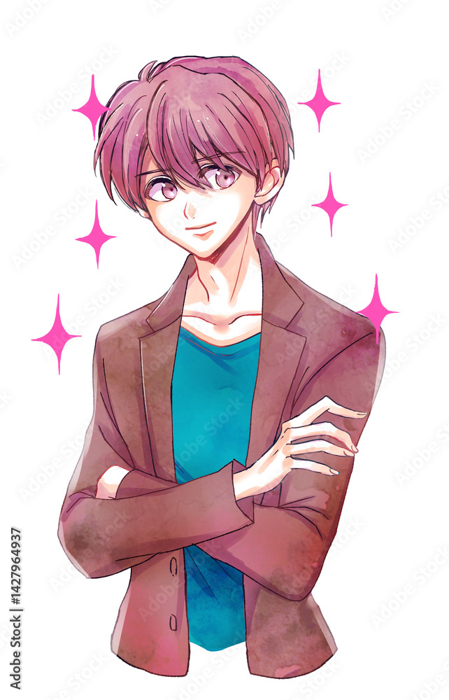 腕組みをしている男性 笑顔 腕組みをしている男性 笑顔