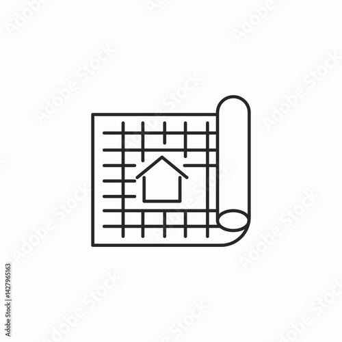 house blueprint icon sign vector