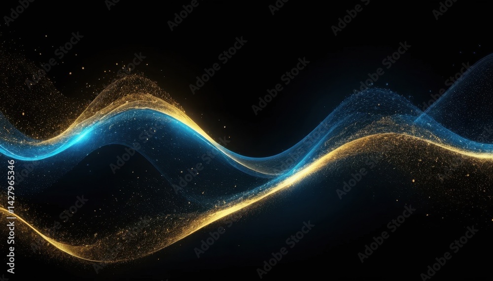Fototapeta premium Abstract blue fractal art wallpaper design with glowing lines and dynamic energy waves