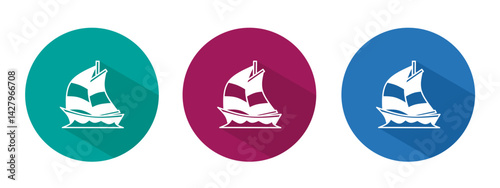Icon for ship vector illustration in flat.