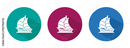 Icon for ship vector illustration in flat.