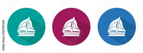 Icon for ship vector illustration in flat.