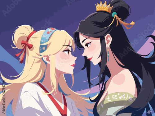 The beautiful Princess Konohanasakuya and the ugly Princess Iwanaga, Japanese mythology, mystical, fantasy