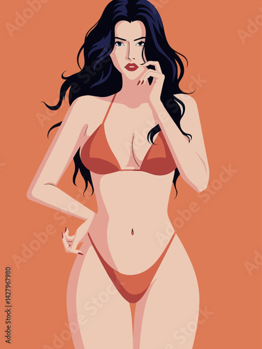 woman posing bikini illustration photo