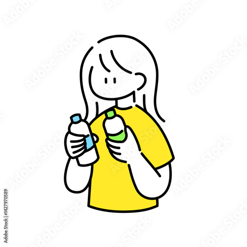 硬水と軟水の違いがわからない女の子のイラスト