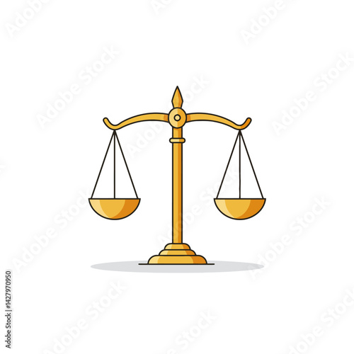 Flat Illustration Vector Balance Scales Icon Symbol of Justice and Fairness
