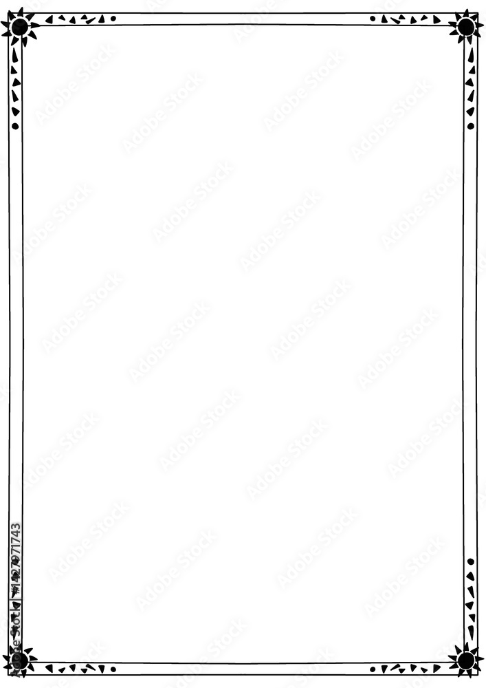 A4 Paper Frame Designed with Black Lines in a Vintage Style A4 Paper Frame Designed with Black Lines in a Vintage Style