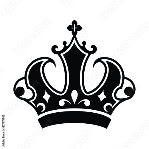 royal crown ornate design regal majestic detailed icon for web and graphic design