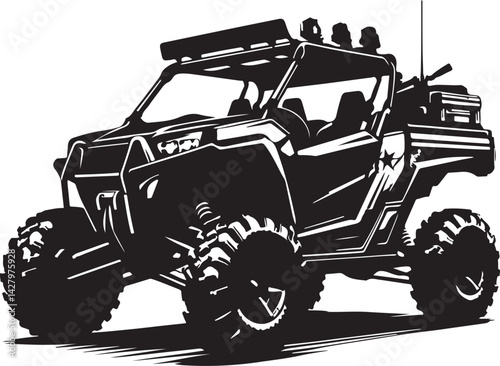 Silhouette All Terrain Vehicle ATV Quad Bike Vector Graphic
