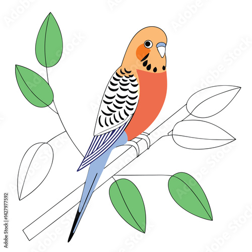 Budgerigar Budgie Bird Illustration Colorful Parakeet for Creative Projects