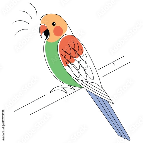 Budgerigar Budgie Bird Illustration Colorful Parakeet for Creative Projects