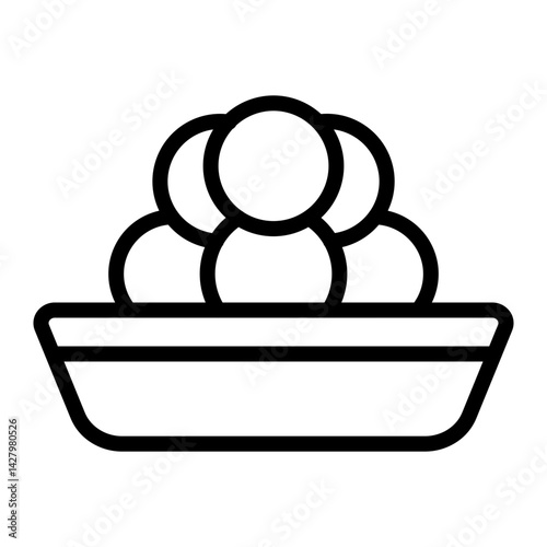 Large Tapioca Pearls Vector Line Icon Design