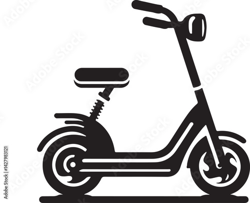 Electric scooter silhouette vector illustration on a white background