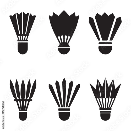 Badminton Shuttlecock Universal Icon Design in six style with Editable Stroke.