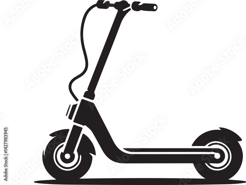 Electric scooter silhouette vector illustration on a white background