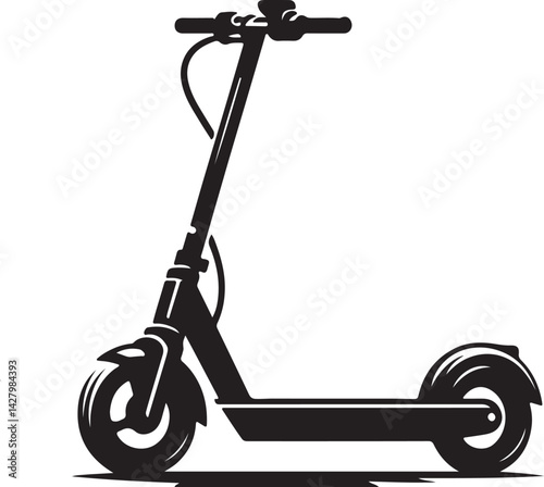 Electric scooter silhouette vector illustration on a white background