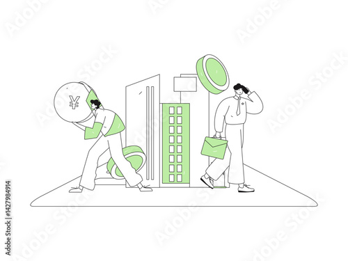Home loan flat vector concept operation illustration
