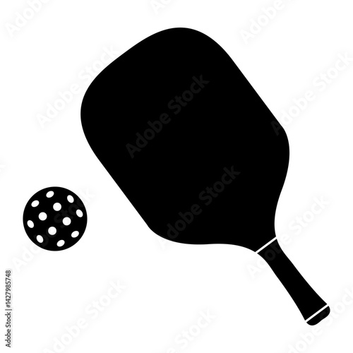 Pickle ball Paddle with Ball Flat Icon