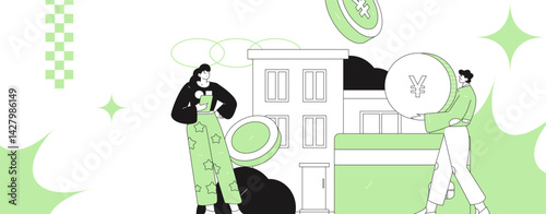 Home loan flat vector concept operation illustration
