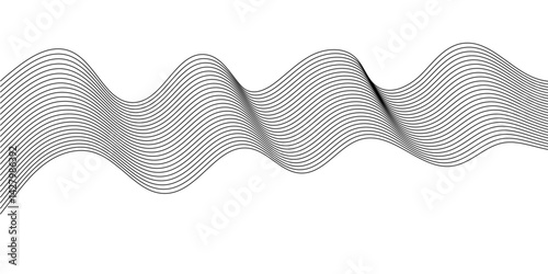  Abstract wave element for design.Digital frequency track equalizer.Stylized line art background. Vector illustration