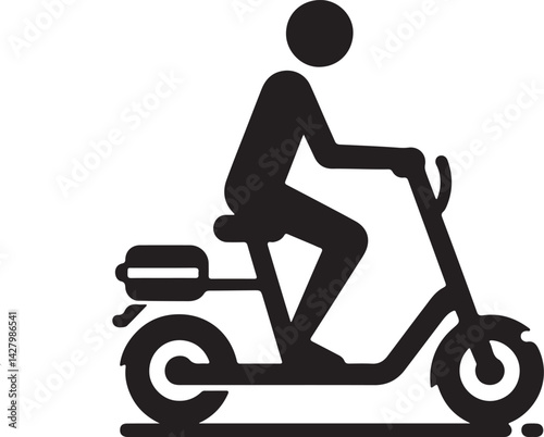 Electric scooter silhouette vector illustration on a white background