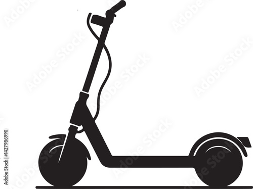 Electric scooter silhouette vector illustration on a white background