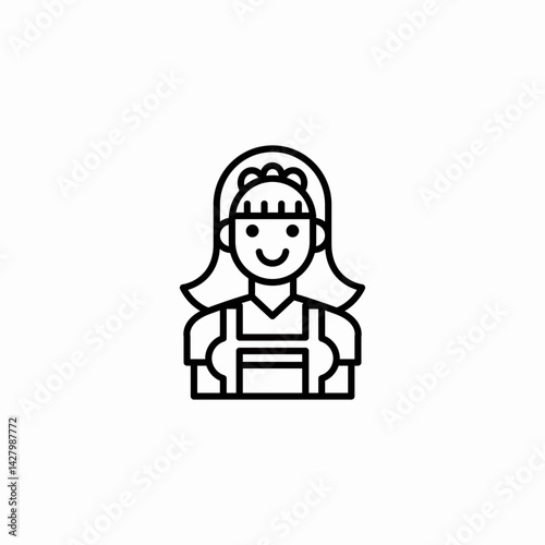cleaning lady icon sign vector