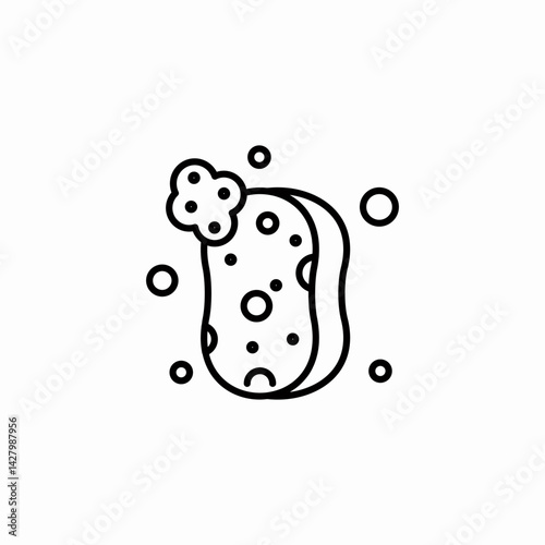 cleaning sponge icon sign vector