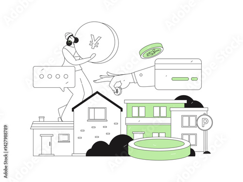 Home loan flat vector concept operation illustration
