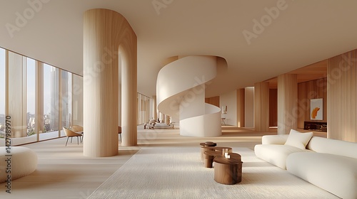 Modern living space design urban environment interior photography minimalist aesthetics contemporary style